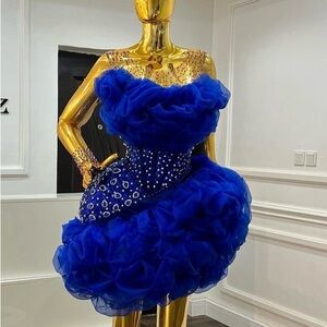 Custom Couture Royal blue party dress hours